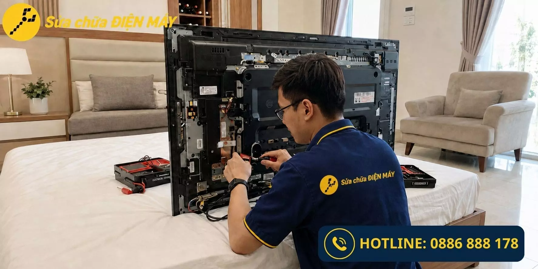 Sửa chữa ĐIỆN MÁY - Dịch vụ sửa tivi tại nhà uy tín